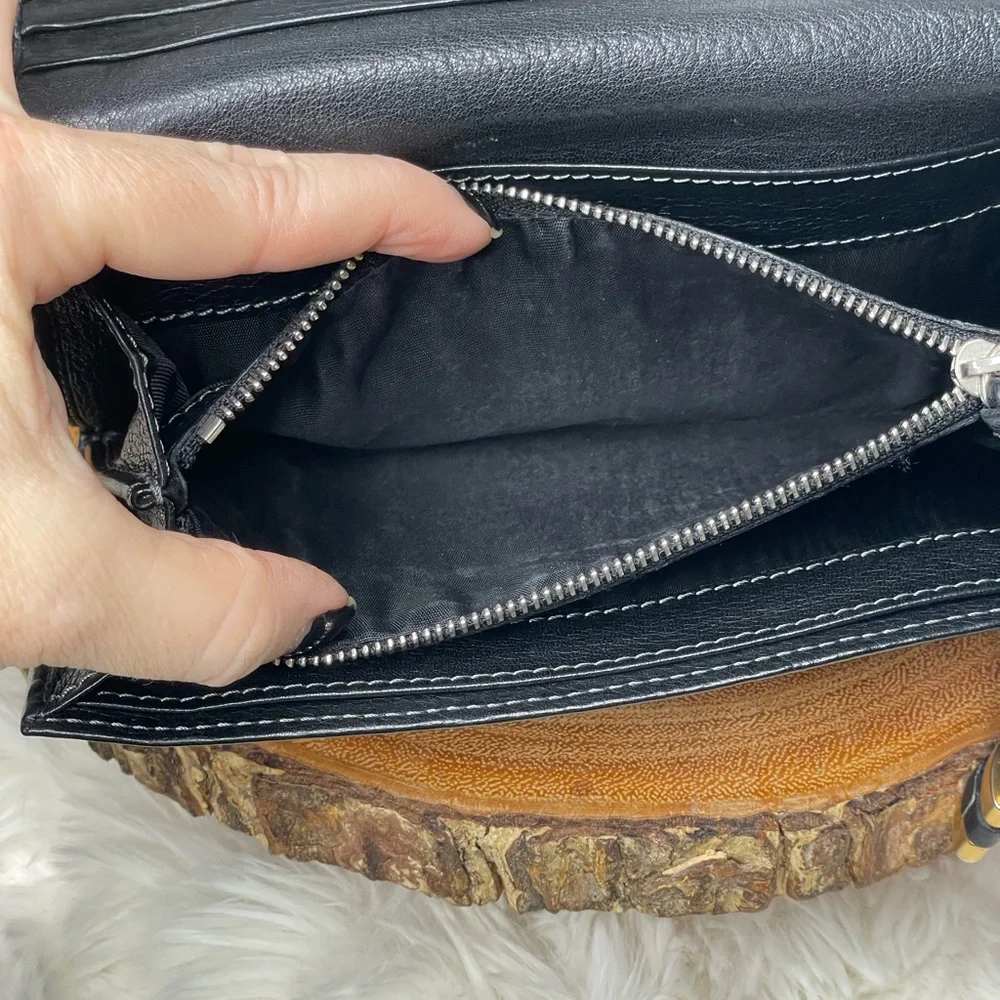 Chloe Paddington Long Black Leather Wallet with Gold Studs - Picture 8 of 12